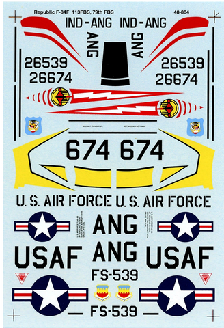 SuperScale 1:48 Decals Republic F-84F Thunderstreak - 48-804
