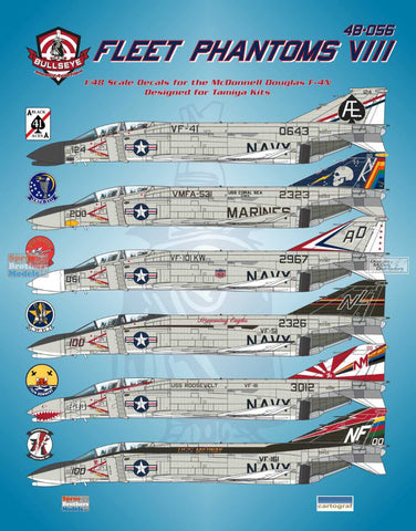 Bullseye 1/48 Decal 48056 - F-4N Phantom II Fleet Phantoms VIII for Tamiya
