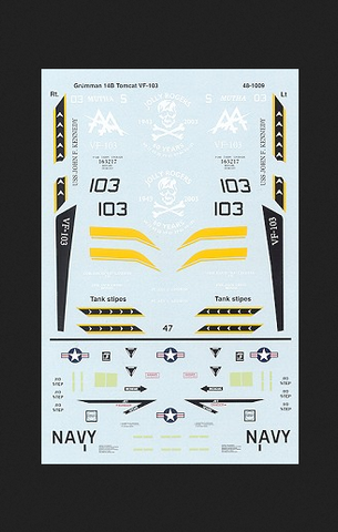 SuperScale 1:48 Decals F-14B Tomcat VF-103 Final Cruise - 48-1009