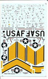 Warbird 1/48 scale F-86 E, F Sabre Common Data, Stencils decals - 48-025