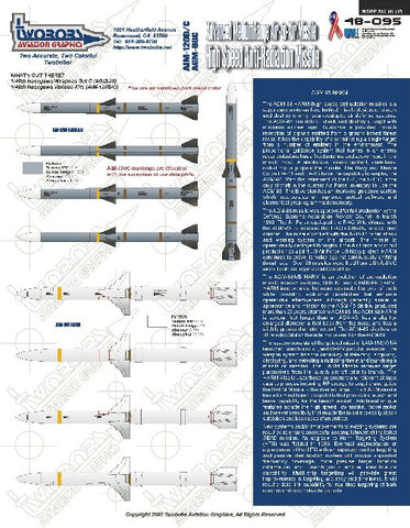 TwoBobs 1/48 scale AIM-120B/C and AGM-88 Missile Markings decal sheet - 48-095