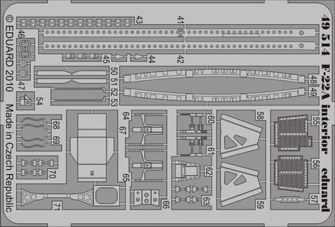 Eduard 1/48 photoetch 49514 - for F-22A interior for Hasegawa