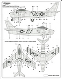 Warbird 1/48 scale F-86 E, F Sabre Common Data, Stencils decals - 48-025