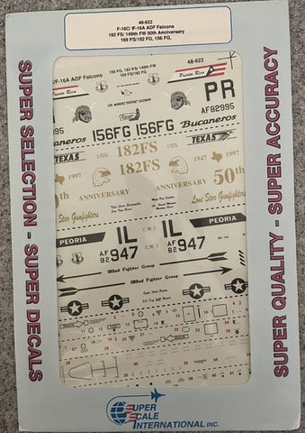 SuperScale 1:48 Decals F-16C/F F-16A ADF Falcons - 48-622