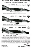 Fox One 1/48 decals 8th TFW Wolfpack Phantoms F-4C/F4D - FOD48-004