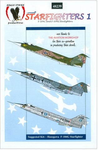 Eagle Strike 1:48 Starfighters 1 F-104C and F-104G Starfighters decals - 48239