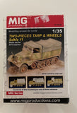 MiG Productions 1/35 resin set Two Tarps & Wheels for Sd.Kfz. 11 for AFV Club