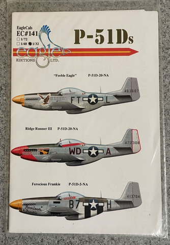 EagleCals Decals 1:32 #EC141 P-51 Mustang for Tamiya, Hasegawa, Dragon, etc
