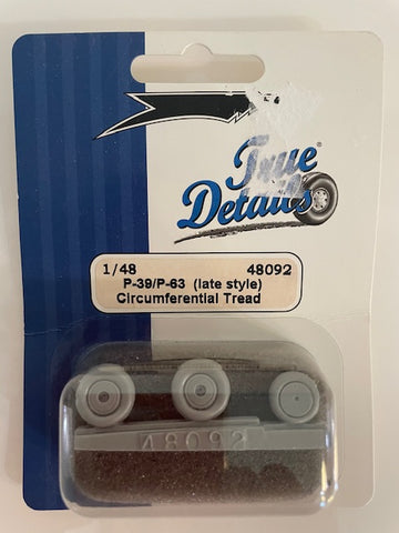 True Details 1/48 scale P-39/P-63 (Late) Cirumferential Tread - 48092