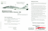 Cutting Edge 1:48 scale MiG-29 Fulcrum A Russian & Non-CIS AF decals - CED48003