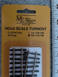 Micro-Engineering HOn3 scale 15-106 Rt Hand Turnout #6 Frog C 70 Nickel Silver