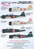 Lifelike 1/48 decals Mitsubishi A6M Zero Fighters Part 1 - 48-061