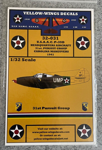 1:32 Yellow Wings Decals 32-031 P-39 Airacobra for Special Hobby or Kitty Hawk