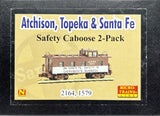 Micro Trains 10000370 N scale Atchison, Topeka & Santa Fe Safety Caboose 2-pk