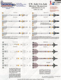 TwoBobs 1/48 US Air-to-Air Missile Markings, AIM-9B/D/G/J/L/M, AIM-7E-2/M 48-086