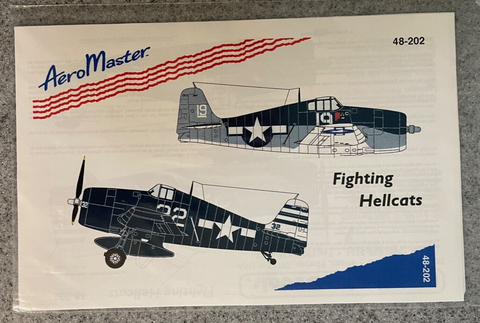 Aeromaster Decals 1/48 F6F Hellcat for Monogram, Hasegawa, Eduard, 48-202