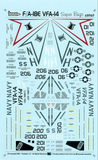 TwoBobs 1/48 scale decals F/A-18E Super Bugs VFA-14 Tophatters - 48-040