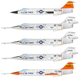 Caracal 1/48 decal Air Force F-104 Starfighter Test & Drone Zippers - CD48233
