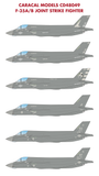 Caracal 1/48 scale F-35A/B Joint Strike Fighter decals - CD48049