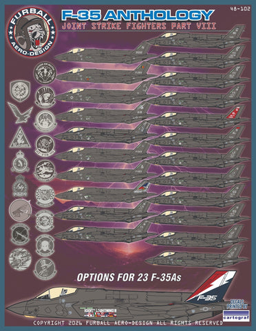Furball 1/48 decals F-35 Anthology Part VIII Decals for the Tamiya - 48-102