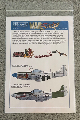 1:32 Kits World Decals KW132120 P-51 Mustang for Tamiya, Revell, Dragon, etc