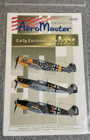 Aeromaster Decals 1/32 Bf-109 Early "F" Aces AM32008 Hasegawa, Revell, etc