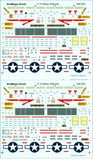 Aeromaster 1/48 scale F-14 Basic Stencils- decal sheet 148-023