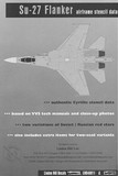 Linden Hill 1/48 scale Su-27 Flanker airframe stencil data - LHD48011