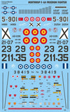 Caracal 1/48 scale Northrop F-5A Freedom Fighter decals - CD48015