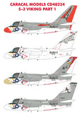 Caracal Decals 1/48 CD48224 - US Navy S-3 Viking Part 1 for Esci/AMT/ERTL