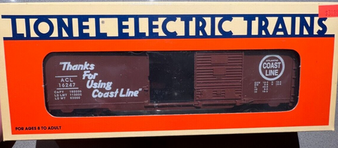 LIONEL 6-16247 O Scale Atlantic Coast Line Hopper Single Door Boxcar
