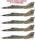 Caracal Models 1/48 decals CD48234 - F-111F Aardvark for Academy or HB