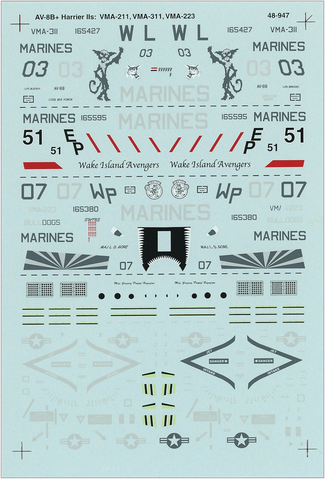 SuperScale 1:48 Decals AV-8B+ Harrier IIs, Op. Iraqi Freedom - 48-947