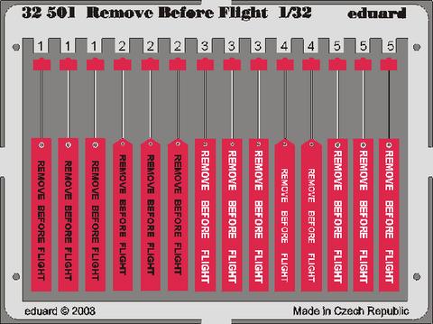 Eduard 1/32 photoetch Remove Before Flight tags - 32501