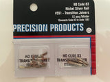 Atlas 551 HO Scale CODE-83 TRANSITION JOINERS 12pcs per pack, 2 pks incl
