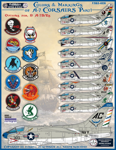 Furball 1/48 decal for A-7B/E Corsairs Colors & Markings Part I - FDS4836