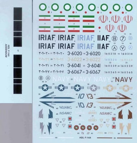 Hi-Decal Line 1/48 decal set for F-14A Tomcat - 48-021