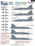 TwoBobs 1/48 scale JAS-39A/B/C/D Rippen' Gripens decal sheet - 48-118