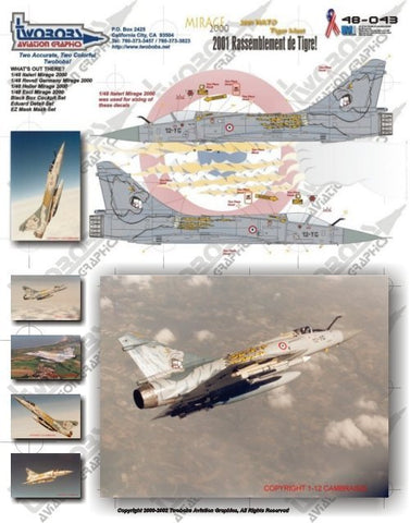 TwoBobs 1/48 scale decals Mirage 2000 - 2001 NATO Tiger Meet - 48-043