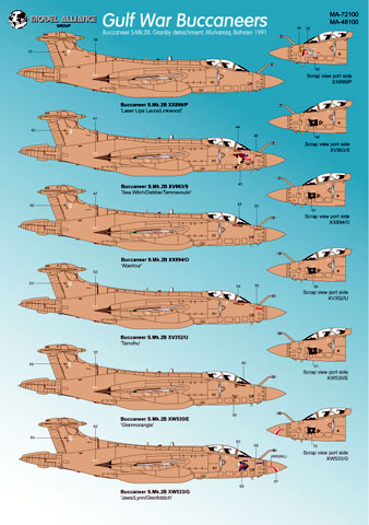 Model Alliance 1/48 scale Gulf War Buccaneers S.Mk.2B. decals - MA-48100