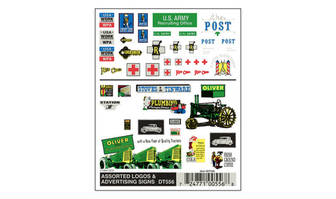 Assorted Logos & Advertising Signs DT556 - Woodland Scenics Dry Transfers