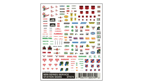 Mini-Series Service Station Signs DT574 - Woodland Scenics Dry Transfers