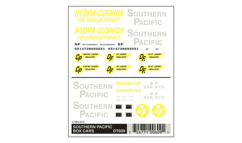 Southern Pacific Box Cars Heralds & Signs DT609 - Woodland Scenics Dry Transfers