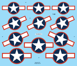 Fundekals 1/48 scale US National Insignias 1943 Red Surround - 48011