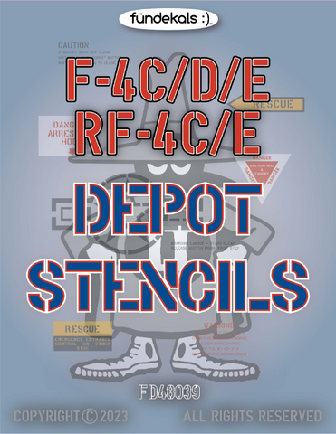 Fundekals 1/48 scale decals F-4C/D/E/RF-4C/E Depot Style Stencils - 48039