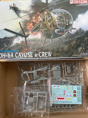 DRAGON 1/35 OH-6A CAYUSE w/CREW model kit #3310 NAM SERIES - No Instructions