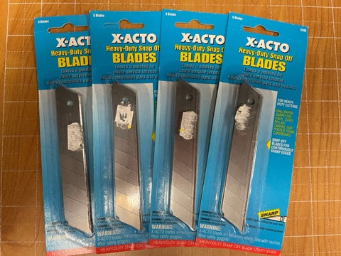 X-acto X243 Snap off Blades for Utility Knife Blade Large 4 packs of 5 blades ea.
