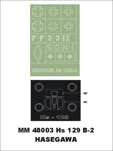 Montex 1/48 masks & markings Henschel Hs 129B-2 for Hasegawa - MM48003