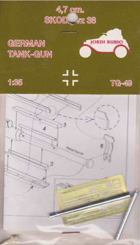 Jordi Rubio 1/35 Scale 4,7 cm. Skoda KPÚV vz 38 German Tank Gun - TG-49
