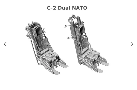 Hypersonic 1/48 C-2 Ejection Seat, 2 seater for Kinetic F-104 NATO - HSMR48071-2